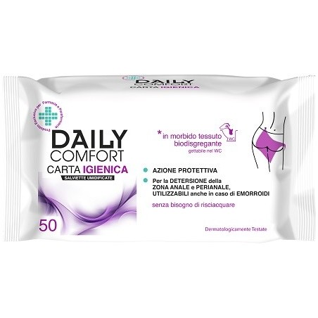Daily Comfort Carta Igienica salviettine biodisgreganti senza risciacquo 50 pezzi Daily Comfort Carta Igienica salviettine biodisgreganti senza risciacquo 50 pezzi
