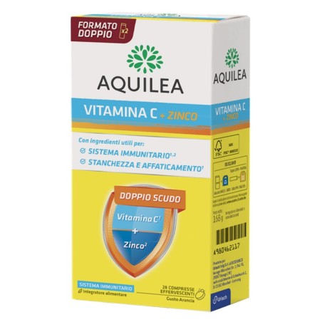 Aquilea Vitamina C + Zinco per stanchezza 28 compresse effervescenti gusto arancia