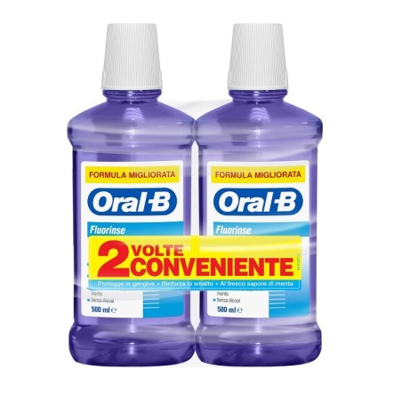 Oral B Fluorinse Collutorio Anti Carie formato convenienza 2 x 500 ml Oral B Fluorinse Collutorio Anti Carie formato convenienza 2 x 500 ml