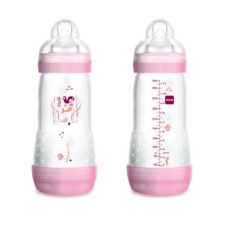 Mam Easy Start Biberon rosa con tettarella in silicone per bambini 320 ml
