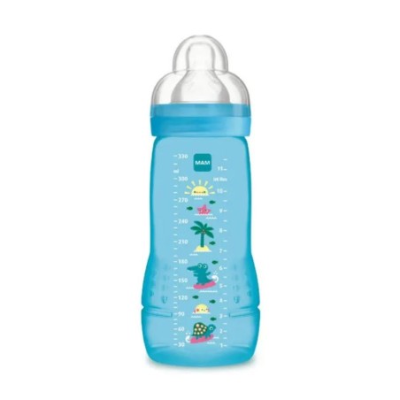 Mam Easy Active Baby Biberon azzurro per bambini attivi 330 ml Mam Easy Active Baby Biberon azzurro per bambini attivi 330 ml