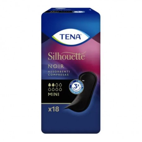 Tena Silhouette Noir mini assorbente nero per incontinenza leggera 18 pezzi