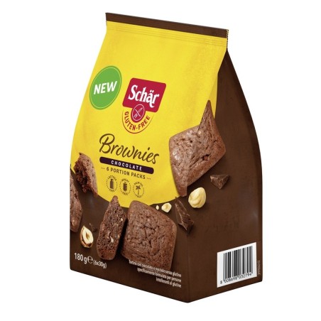 Schar Brownies Chocolate Tortina con cioccolato e nocciole senza glutine 6 monoporzioni Schar Brownies Chocolate Tortina con cioccolato e nocciole senza glutine 6 monoporzioni
