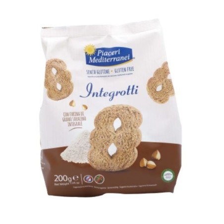 Piaceri Mediterranei Integrotti biscotti integrali senza glutine 200 g Piaceri Mediterranei Integrotti biscotti integrali senza glutine 200 g