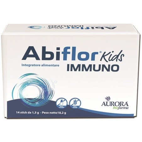Abiflor Kids Immuno integratore per il riequilibrio della flora intestinale 14 stick orosolubili Abiflor Kids Immuno integratore per il riequilibrio della flora intestinale 14 stick orosolubili