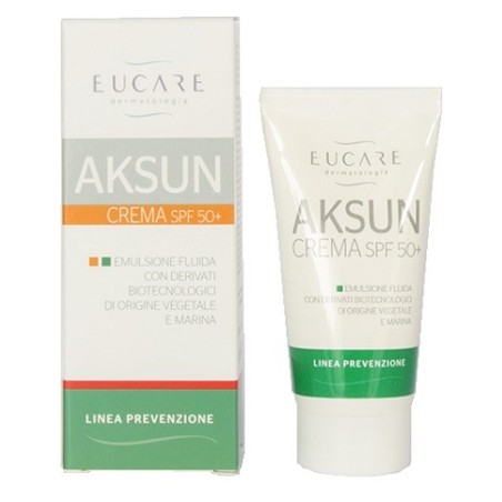 Eucare Aksun Crema SPF50+ emulsione fluida protezione solare 50 ml Eucare Aksun Crema SPF50+ emulsione fluida protezione solare 50 ml