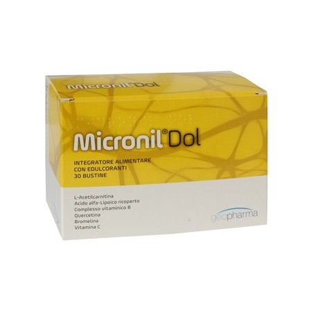 Geofarma Micronil Dol integratore per funzionamento del sistema nervoso 30 bustine Geofarma Micronil Dol integratore per funzionamento del sistema nervoso 30 bustine