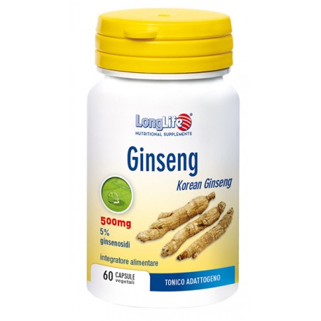 Longlife Ginseng 5% integratore tonico-adattogeno per stanchezza fisica e mentale 60 capsule