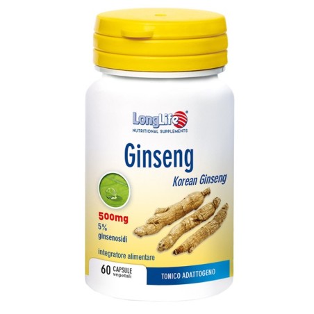 Longlife Ginseng 5% integratore tonico-adattogeno per stanchezza fisica e mentale 60 capsule
