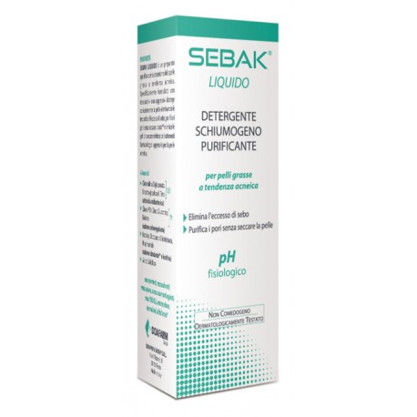 Sebak Liquido Detergente schiumogeno purificante per pelle grassa a tendenza acneica 150 ml