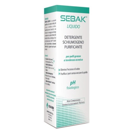 Sebak Liquido Detergente schiumogeno purificante per pelle grassa a tendenza acneica 150 ml Sebak Liquido Detergente schiumogeno purificante per pelle grassa a tendenza acneica 150 ml