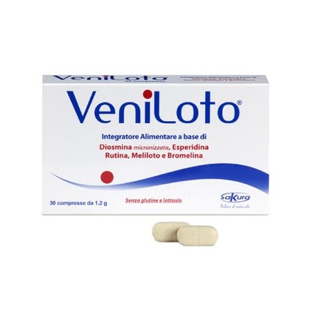 Sakura Italia Veniloto integratore drenante per microcircolo 30 compresse Sakura Italia Veniloto integratore drenante per microcircolo 30 compresse