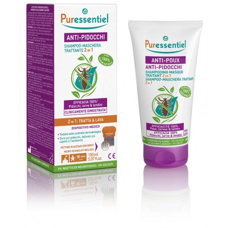 Puressentiel Shampoo maschera trattante anti pidocchi 100% naturale 150 ml