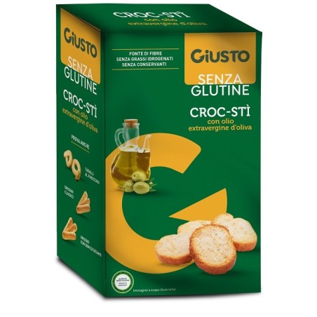 Giusto Croc-sti' crostini senza glutine con olio extravergine d'oliva 100 g Giusto Croc-sti' crostini senza glutine con olio extravergine d'oliva 100 g