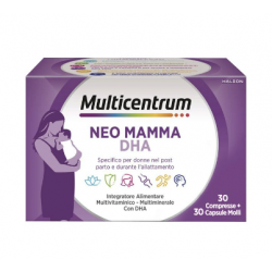 Multicentrum Neo Mamma DHA Integratore per Post Parto e Allattamento 