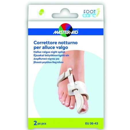 Master-aid Foot Care Correttore Notturno Alluce Valgo taglia 36-43 2 pezzi Master-aid Foot Care Correttore Notturno Alluce Valgo taglia 36-43 2 pezzi