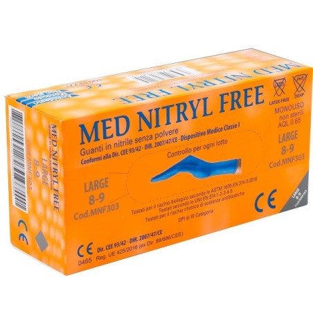 Guanti in Nitrile Senza Polvere 100 Pezzi Misura Large Guanti in Nitrile Senza Polvere 100 Pezzi Misura Large