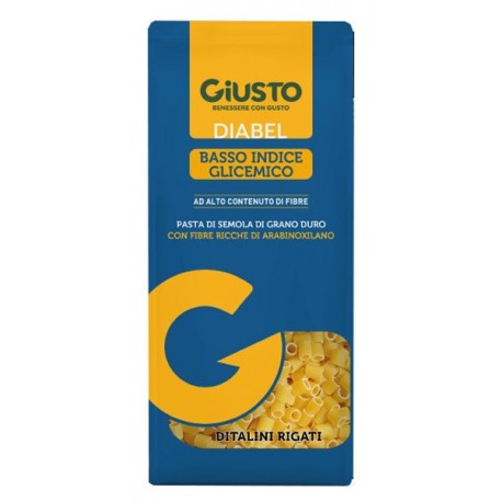 Giusto Diabel Ditalini pasta a basso indice glicemico con fibre ricche di arabinoxilano 400 g