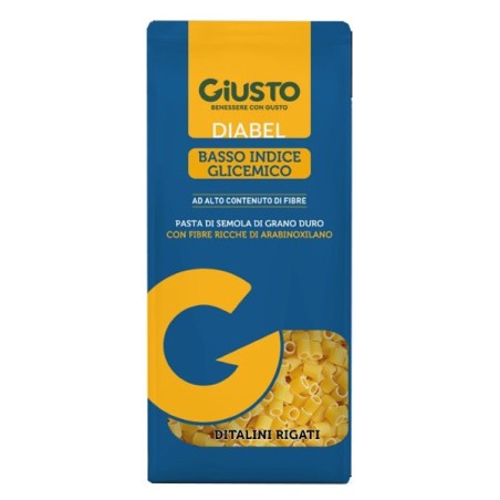 Giusto Diabel Ditalini pasta a basso indice glicemico con fibre ricche di arabinoxilano 400 g Giusto Diabel Ditalini pasta a basso indice glicemico con fibre ricche di arabinoxilano 400 g