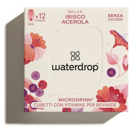 Waterdrop Microdrink Relax Aroma Ibisco e Acerola 12 Cubetti Aromatizzati