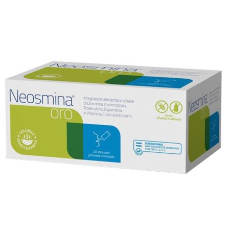Euronational Neosmina Oro integratore antiossidante per vasi sanguigni 20 stick pack Euronational Neosmina Oro integratore antiossidante per vasi sanguigni 20 stick pack