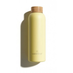 Confezione con 1 bottiglia termica da 600 ml Waterdrop, 1 tappo da trasporto, 1 tappo in bambù