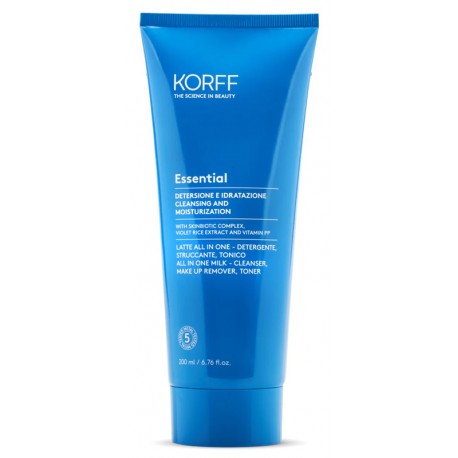 Korff Essential Latte All in One - Latte detergente struccante e tonico per il viso 200 ml