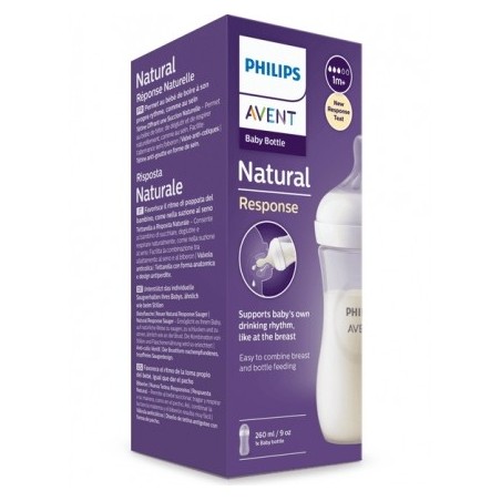 Philips Avent Biberon Natural 3,0 Trasparente per bambini da 1 mese 260 ml Philips Avent Biberon Natural 3,0 Trasparente per bambini da 1 mese 260 ml