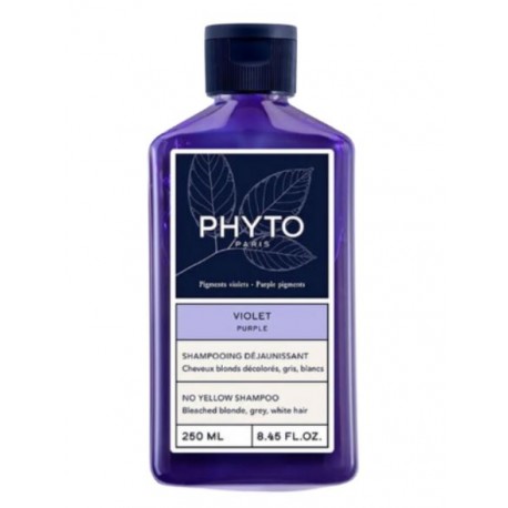 Phyto Violet Shampoo anti giallo per capelli biondi platino decolorati bianchi grigi 250 ml
