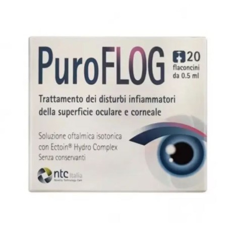 Puroflog Con Ectoin Hydro Complex soluzione oftalmica riparatrice 20 flaconcini monodose da 0,5 ml Puroflog Con Ectoin Hydro Complex soluzione oftalmica riparatrice 20 flaconcini monodose da 0,5 ml