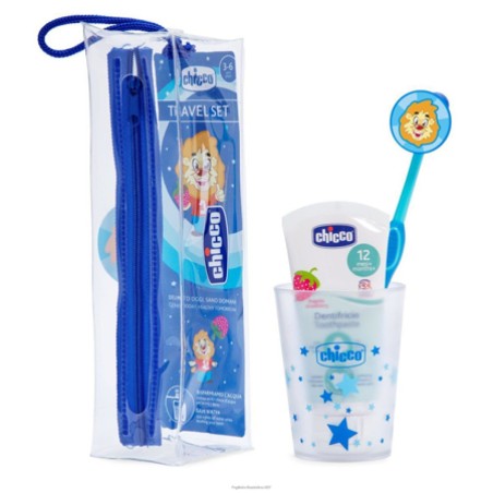 Chicco Set per igiene orale dei bambini da 3 anni in su colore blu Chicco Set per igiene orale dei bambini da 3 anni in su colore blu