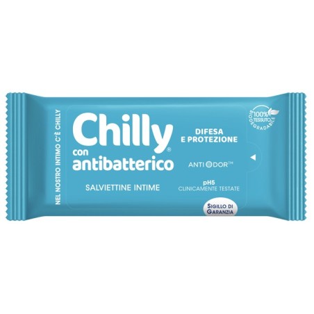 Chilly Salviettine intime con antibatterico difesa e protezione antiodoranti pH 5 12 pezzi Chilly Salviettine intime con antibatterico difesa e protezione antiodoranti pH 5 12 pezzi