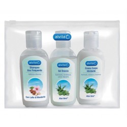 Alvita Kit viaggio body care gel detergente + shampoo + crema corpo