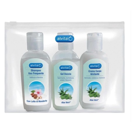 Alvita Kit viaggio body care gel detergente + shampoo + crema corpo Alvita Kit viaggio body care gel detergente + shampoo + crema corpo