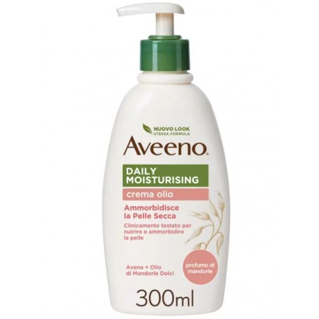 Aveeno Crema olio idratante per il corpo ammorbidisce la pelle secca 300 ml