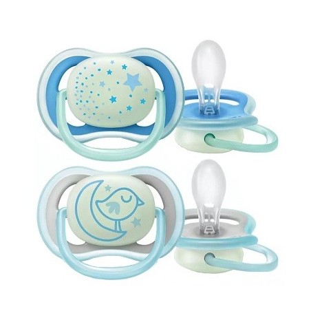 Philips Avent Succhietto Ultra Air traspirante notturno con custodia 6-18 mesi azzurro 2 pezzi Philips Avent Succhietto Ultra Air traspirante notturno con custodia 6-18 mesi azzurro 2 pezzi