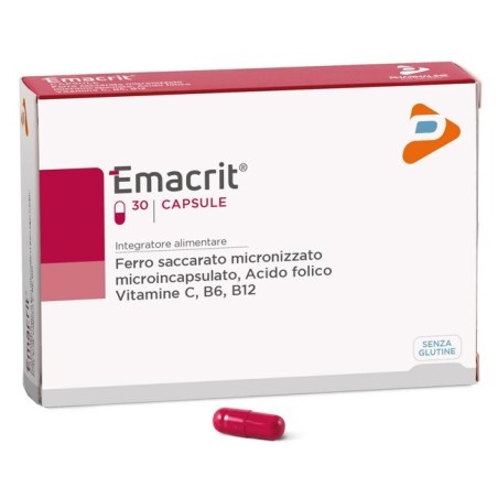 Emacrit integratore di ferro per stanchezza e fatica 30 capsule Emacrit integratore di ferro per stanchezza e fatica 30 capsule