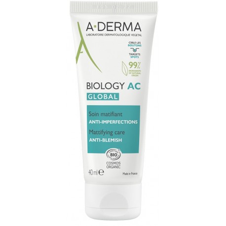 A-Derma Biology AC Global Trattamento opacizzante anti imperfezioni per pelle grassa 40ml