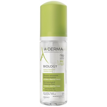 A-Derma Biology Mousse Detergente Dermatologica per Viso e Occhi 150ml