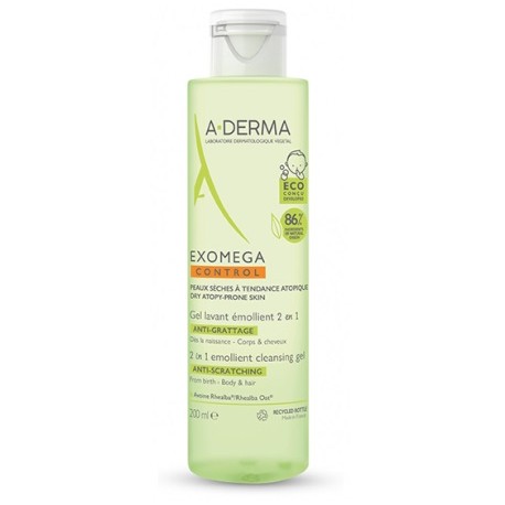 A-Derma Exomega Control Gel Detergente 2in1 per pelle secca 200ml