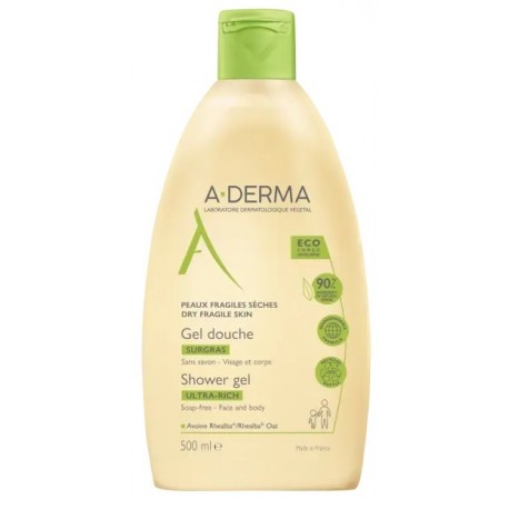 A-Derma Gel Doccia Surgras Nutritivo per pelle secca 500ml