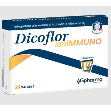 Ag Pharma Dicoflor Ibdimmuno integratore con probiotici per l'intestino 30 capsule