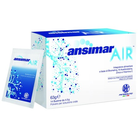 Ansimar Air Integratore vie respiratorie e tosse grassa 14 bustine Ansimar Air Integratore vie respiratorie e tosse grassa 14 bustine