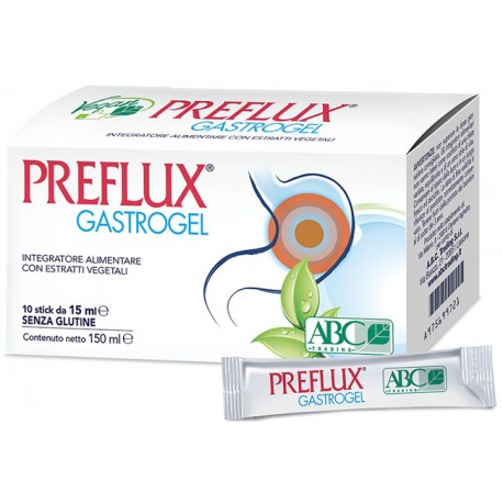 Preflux Gastrogel integratore per il reflusso gastrico 10 stick pack