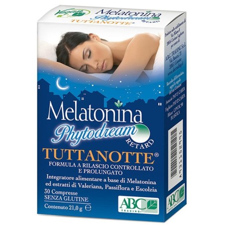 Melatonina Phytodream Tuttanotte Retard integratore per il sonno 30 compresse Melatonina Phytodream Tuttanotte Retard integratore per il sonno 30 compresse