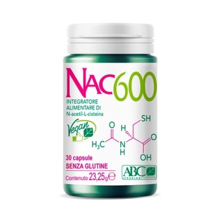Nac600 Integratore di N-acetil-L-cisteina 30 capsule Nac600 Integratore di N-acetil-L-cisteina 30 capsule