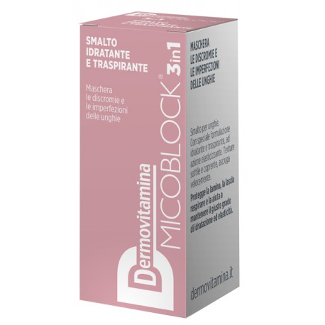 Dermovitamina Micoblock 3 In 1 Smalto idratante e traspirante nude protettivo per unghie 5 ml