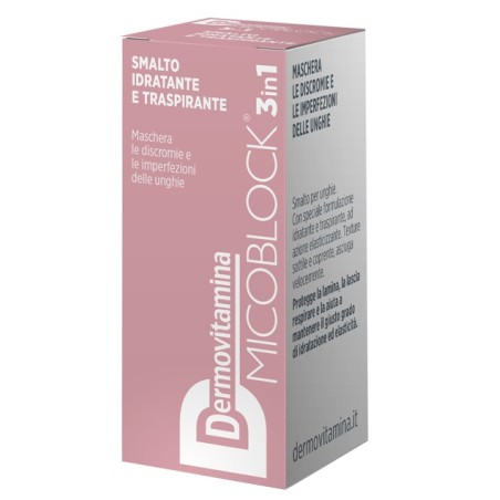 Dermovitamina Micoblock 3 In 1 Smalto idratante e traspirante nude protettivo per unghie 5 ml Dermovitamina Micoblock 3 In 1 Smalto idratante e traspirante nude protettivo per unghie 5 ml