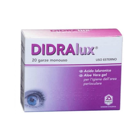 Didralux garze monouso per igiene e cura dell'area perioculare 20 salviette Didralux garze monouso per igiene e cura dell'area perioculare 20 salviette