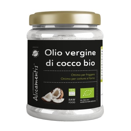 Alicamentis Olio Vergine di Cocco Bio uso alimentare ed estetico 500ml Alicamentis Olio Vergine di Cocco Bio uso alimentare ed estetico 500ml